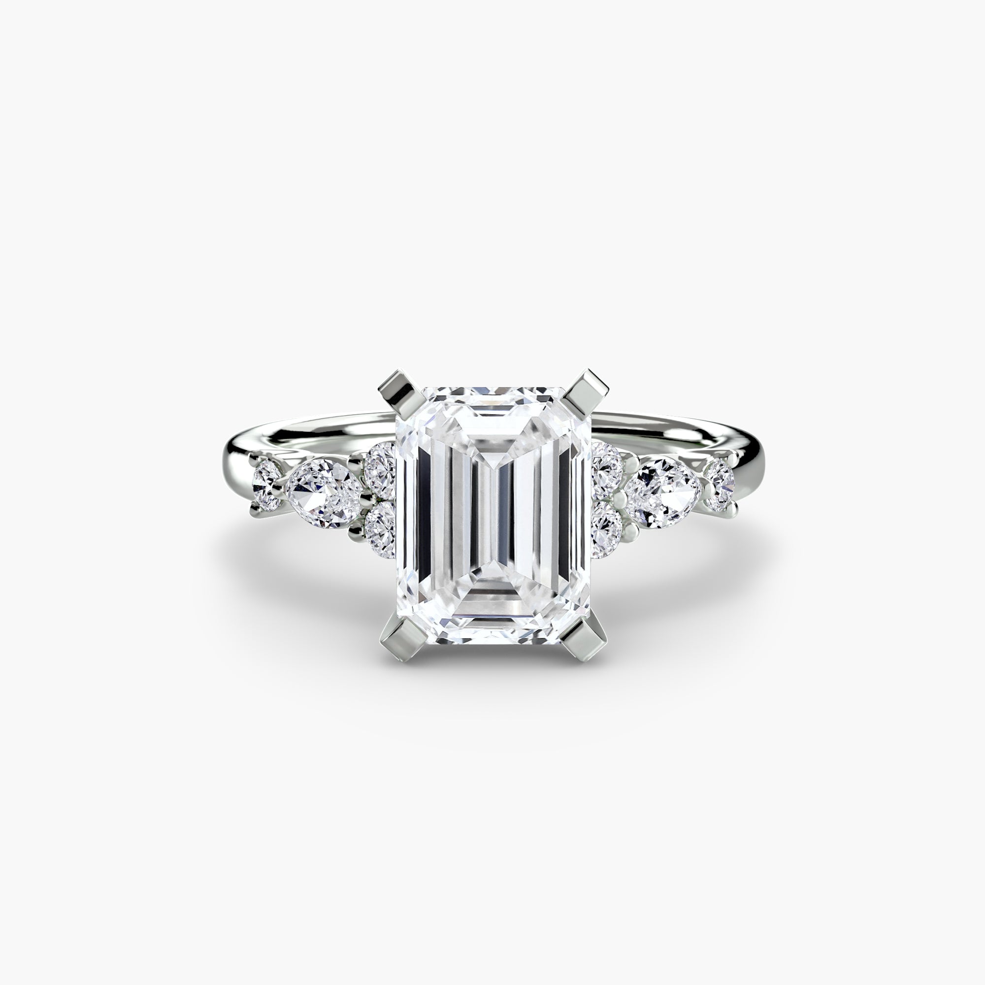 Floral Detaylı Tektaş Yüzük